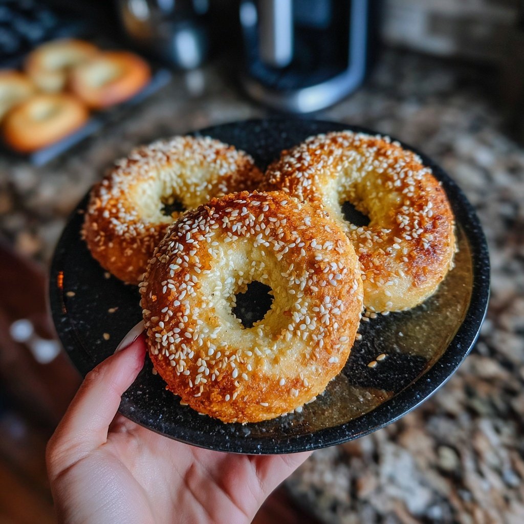 Two Ingredient Air Fryer Bagels