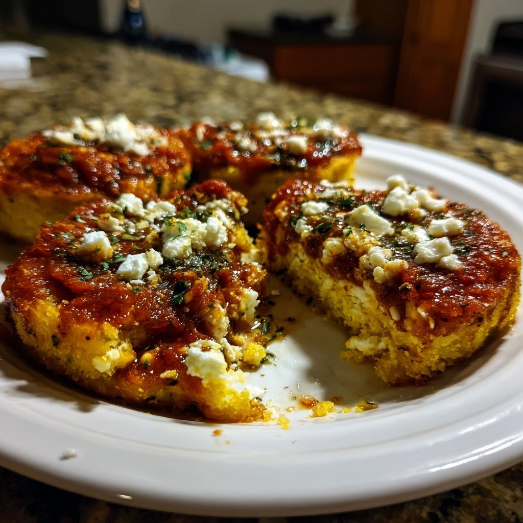 Valentine Dinner Baked Polenta Rounds