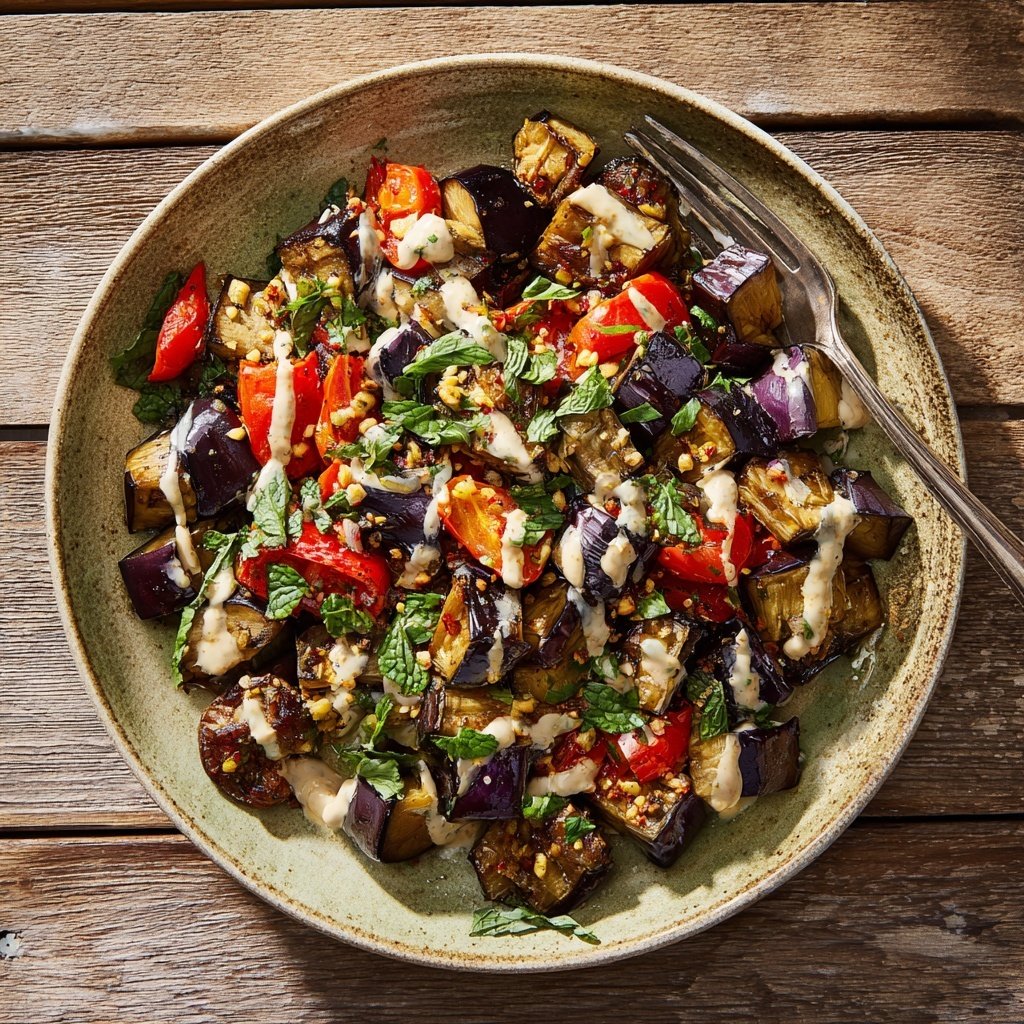 Mediterranean Roasted Eggplant Salad