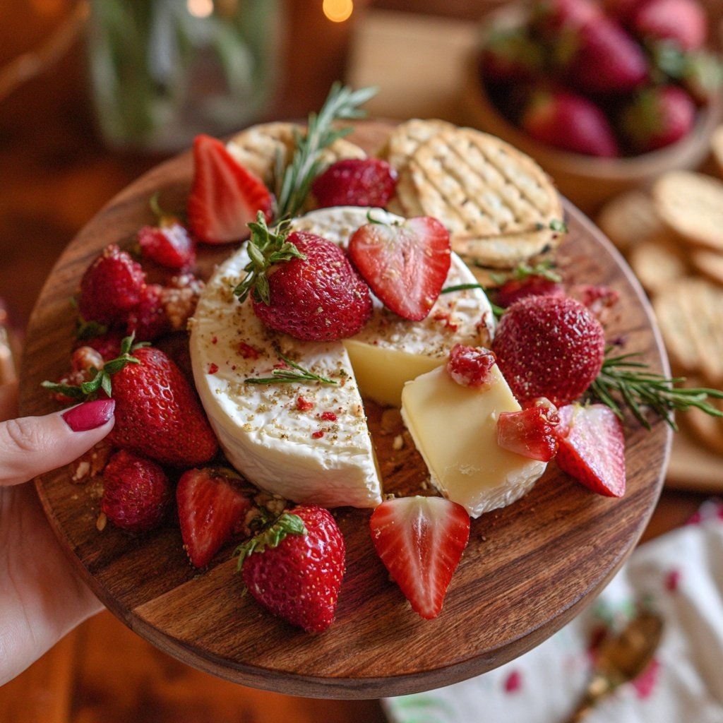 Valentines Charcuterie Board with Cheese and Fruit