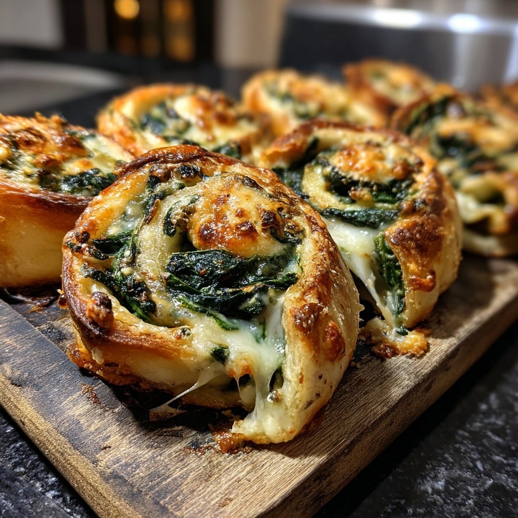 Super Bowl Appetizer Spinach Cheese Pinwheels