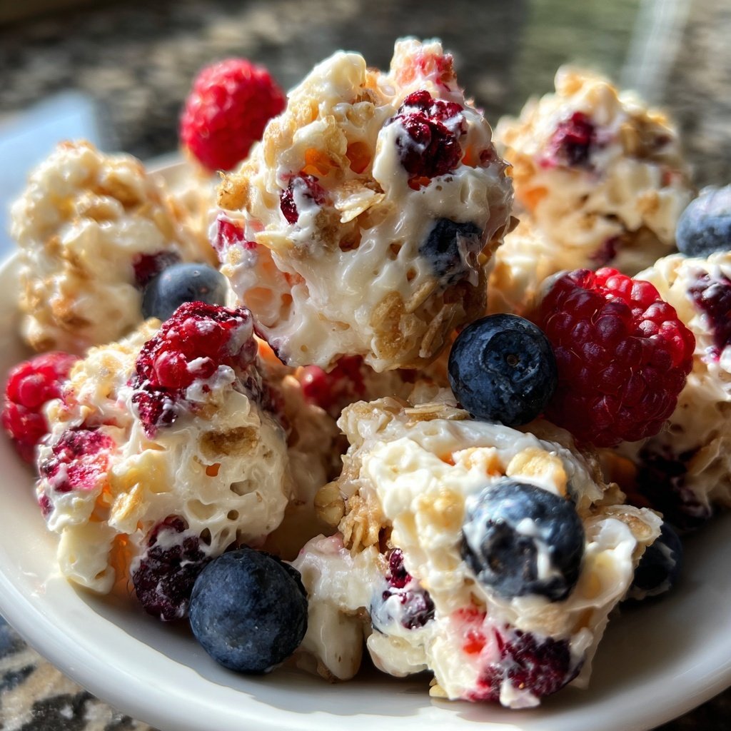 Valentines Snacks Yogurt Berry Clusters