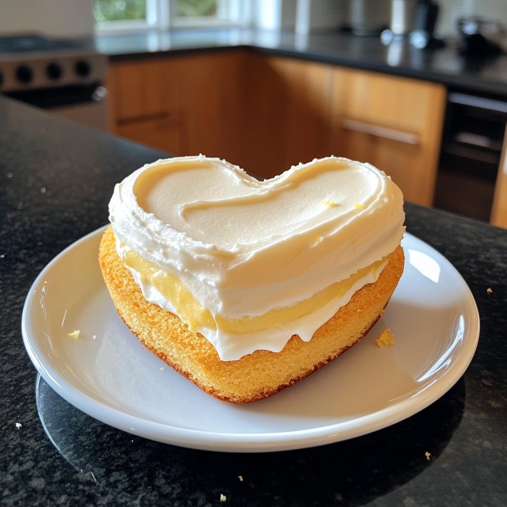 Mini Heart Cake with Lemon Cream