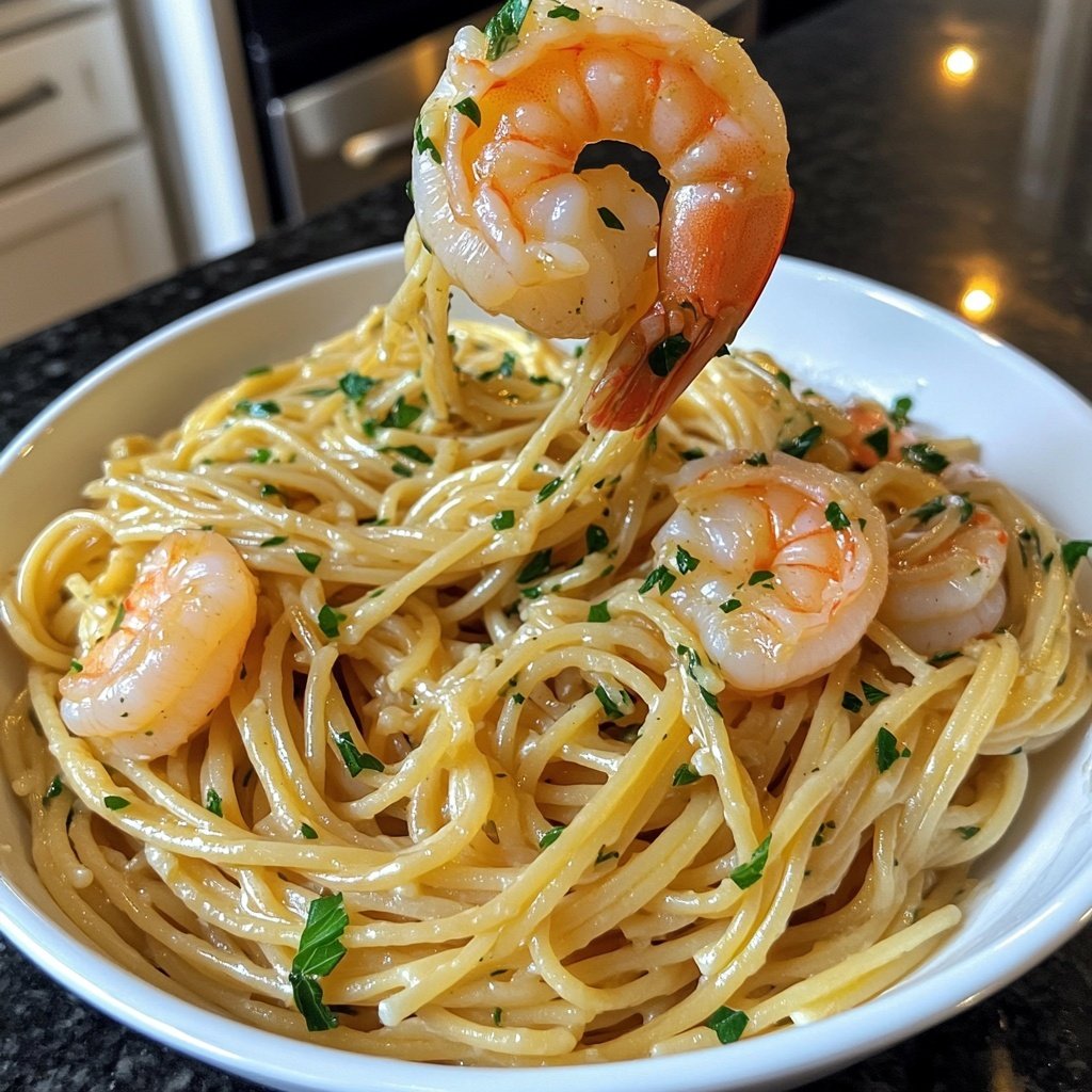 15-Minute Garlic Shrimp Pasta