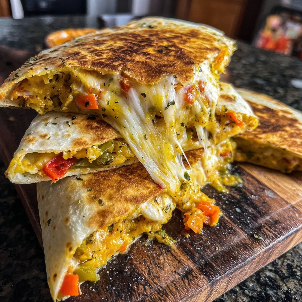 Super Bowl Appetizer Cheesy Veggie Quesadillas