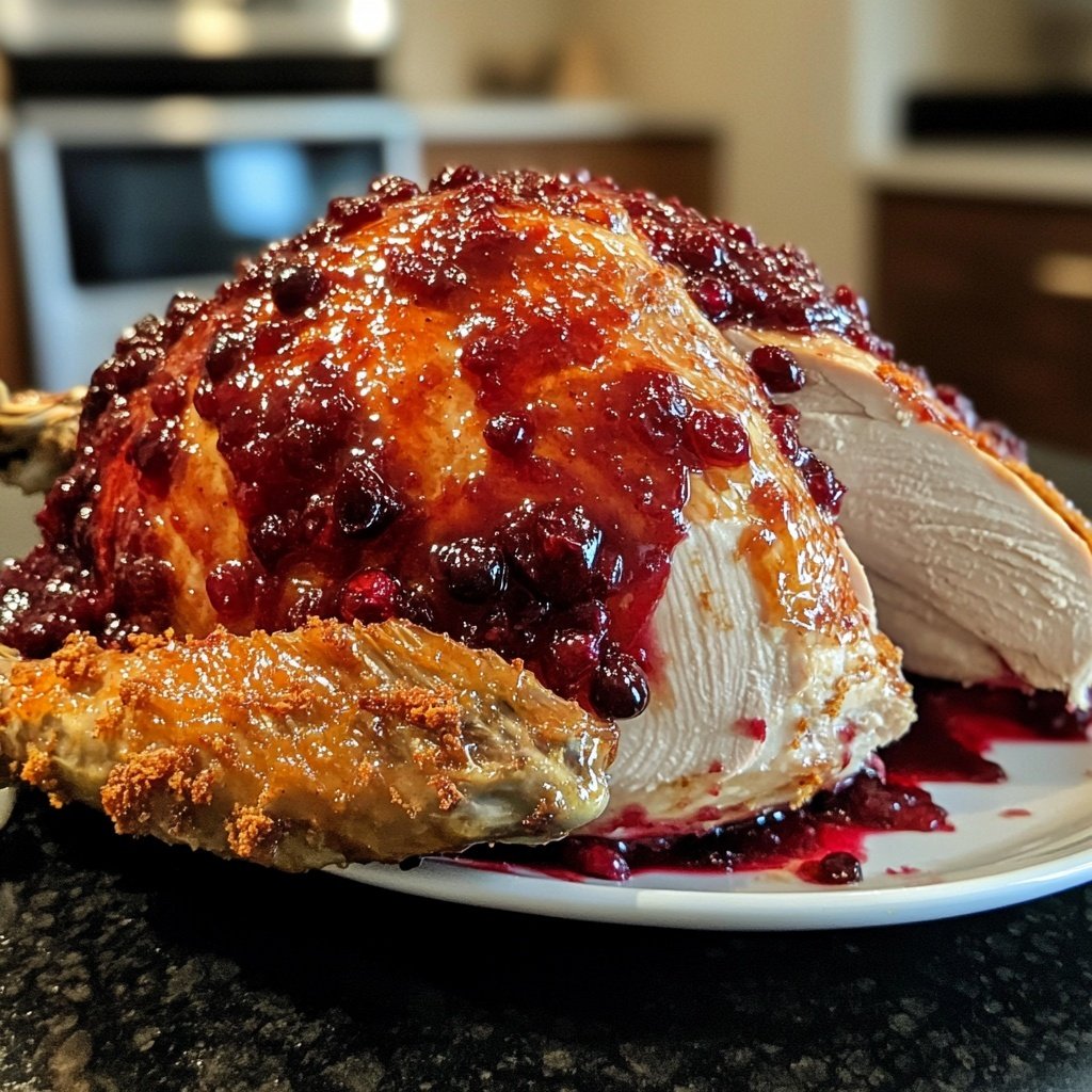 Roasted Turkey with Cranberry Glaze